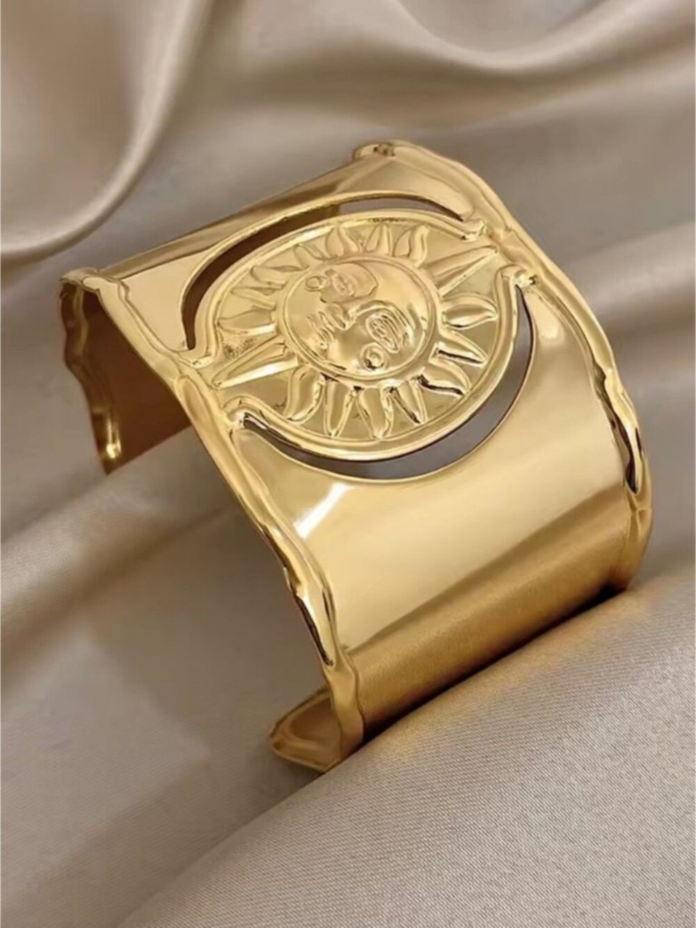 Gold Sun & Moon Cuff Bracelet